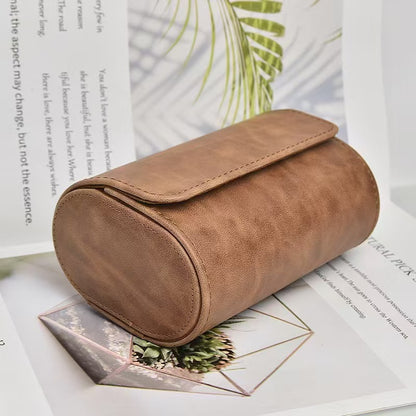 Retro Crazy Horse Pattern Genuine Leather Texture Pu Leather Watch Storage Box 1 2 3 Watch Positions Watch Box Gift Box
