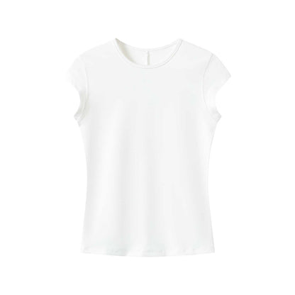 Spot Tankair Sexy Skin-Friendly Nude Elastic Tight Fitness Right Shoulder Small Flying Sleeve T-Shirt Sports Quick-Drying Top