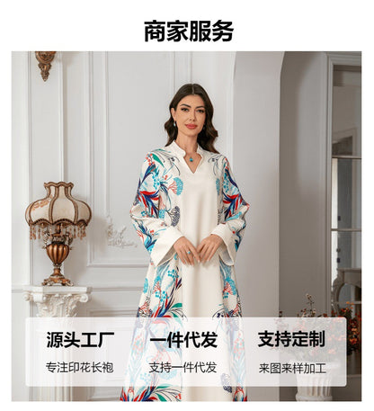 Sw0814 Cross-Border Women's Clothing Long Robe European and American Women's Long Dress Abayas Cross-Border Women's Clothing