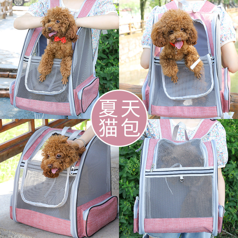 Cat Carrier for Spring and Summer, Large Capacity Pet Carrier for Carrying on the Back, Portable Handbag, Foldable Dog Carrier, Breathable for Dogs