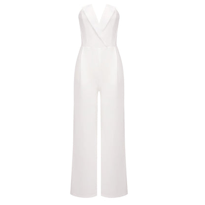 In Stock | White Bubble Bead Jumpsuit, Fashionable Casual Two-Piece Set, High-End European and American Women's Clothing, European and American Style.