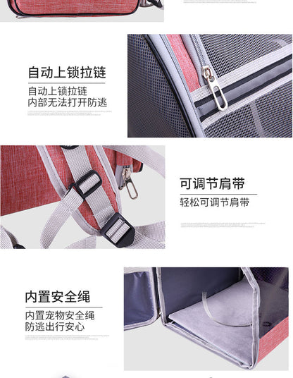 Cat Carrier for Spring and Summer, Large Capacity Pet Carrier for Carrying on the Back, Portable Handbag, Foldable Dog Carrier, Breathable for Dogs