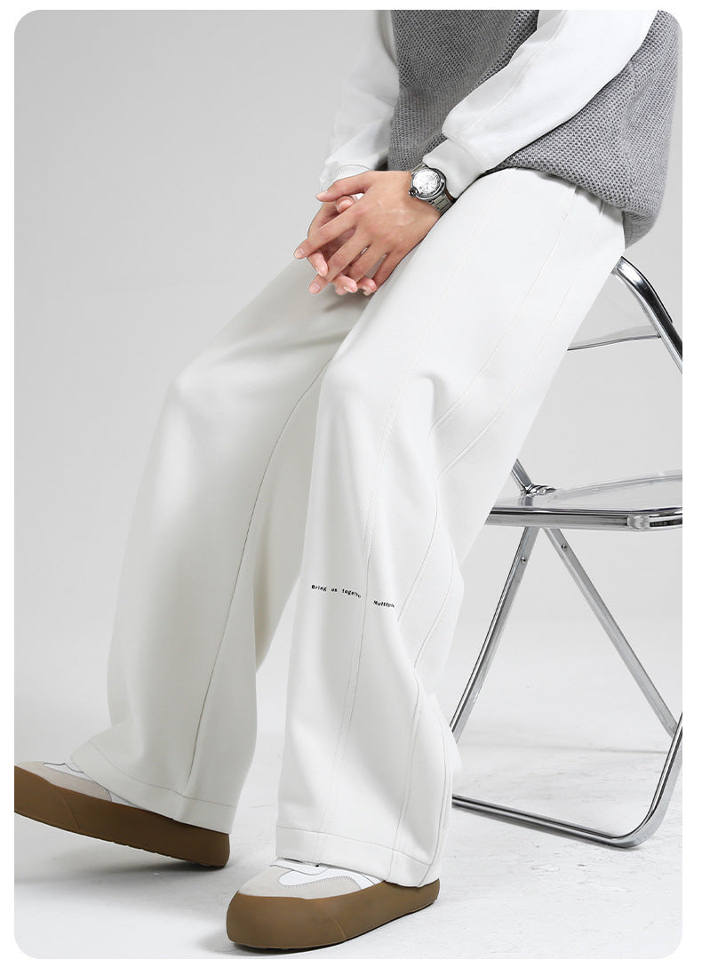 Fall/Winter Machete Pants Men's New Fashionable Brand Loose Wide-leg Sports Pants Sweatshirt Pants Dipper Straight Pants fleece-lined Casual Pants