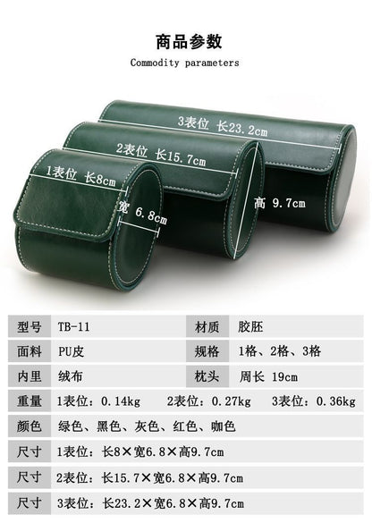 2025 Cross-Border Portable 1-Digit 2-Digit 3-Digit Watch Box Pu Leather Watch Storage Box Packaging Box Wholesale