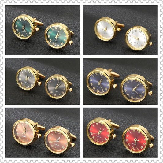 Men's Cufflinks Watch Functional Cuffnails Forumwear Gift Green Gold Dress Shirt Accessories Stainless Steel Material