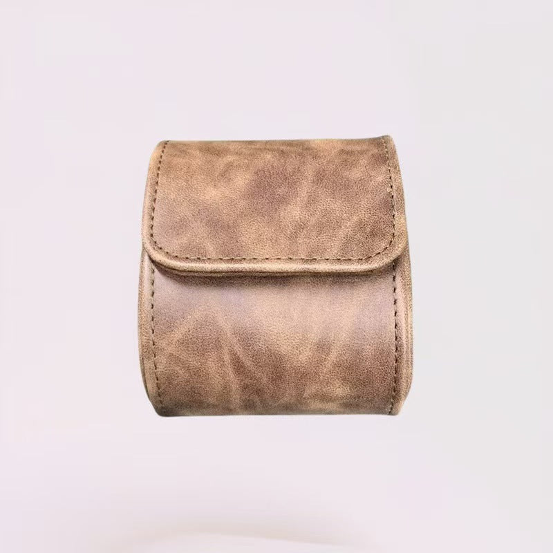 Retro Crazy Horse Pattern Genuine Leather Texture Pu Leather Watch Storage Box 1 2 3 Watch Positions Watch Box Gift Box
