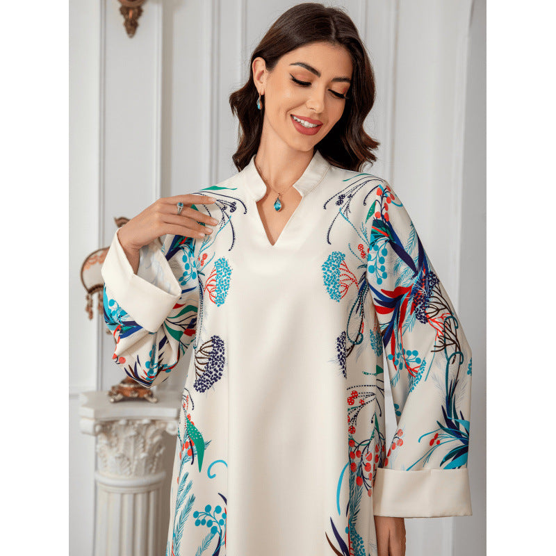 Sw0814 Cross-Border Women's Clothing Long Robe European and American Women's Long Dress Abayas Cross-Border Women's Clothing