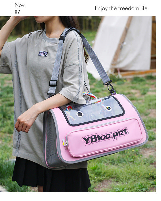 Portable Cat Bag for Outings, Portable Cross-Body Large-Capacity Bag for Cats, Ventilated, Breathable, Anti-Stress Dog Extra Large Pet Bag