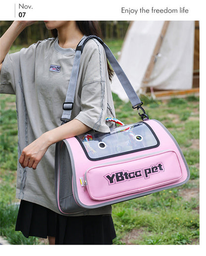 Portable Cat Bag for Outings, Portable Cross-Body Large-Capacity Bag for Cats, Ventilated, Breathable, Anti-Stress Dog Extra Large Pet Bag