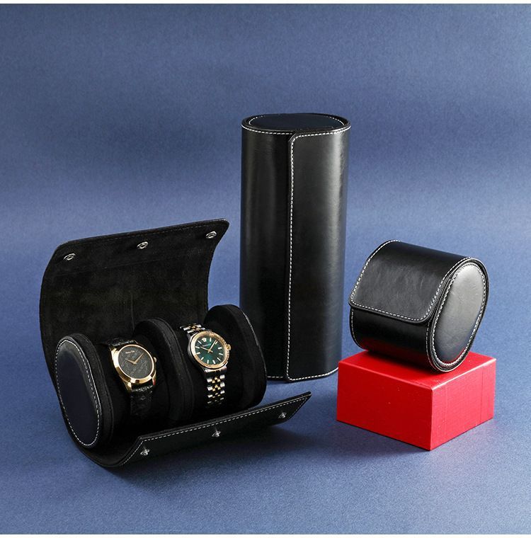 2025 Cross-Border Portable 1-Digit 2-Digit 3-Digit Watch Box Pu Leather Watch Storage Box Packaging Box Wholesale