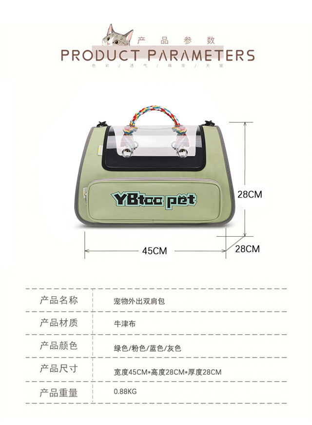 Portable Cat Bag for Outings, Portable Cross-Body Large-Capacity Bag for Cats, Ventilated, Breathable, Anti-Stress Dog Extra Large Pet Bag