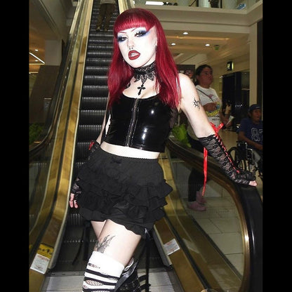 AltGoth Mall Goth Hotsweet Shorts Women Aesthetic Y2k E-girl Cute Sweet Fairycore Grunge Lace Bow Patchwork High Waist Shorts