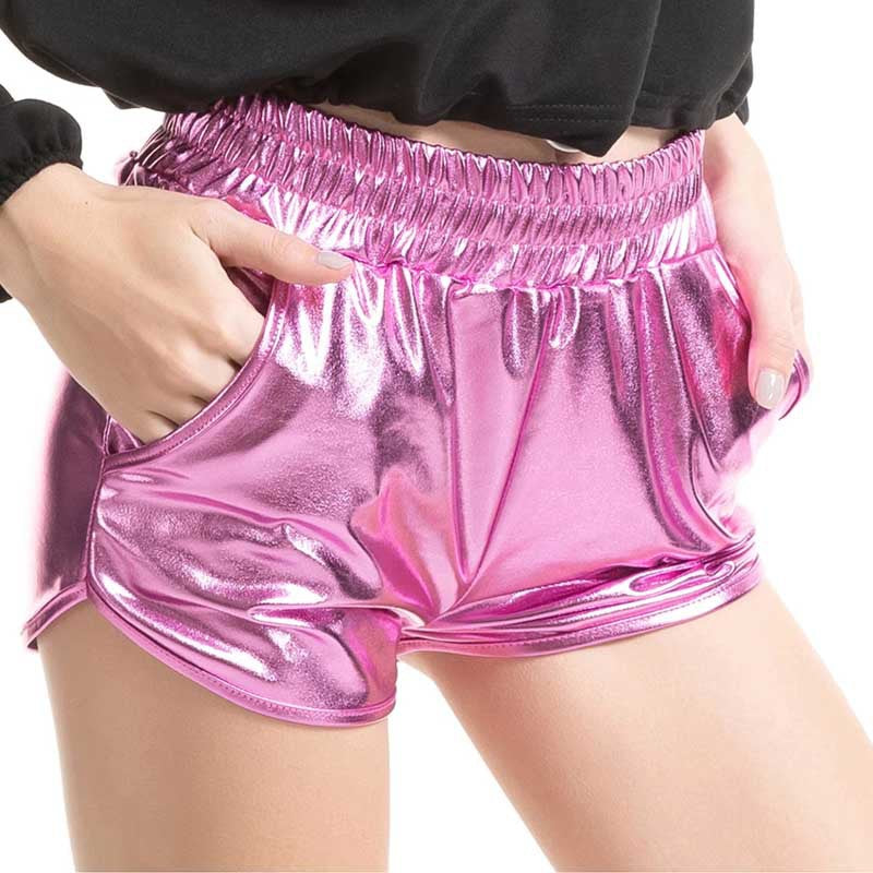 Cross-border women's new shorts women's casual bright patent leather hot pants Amazon hot women's supply wholesale explosion
