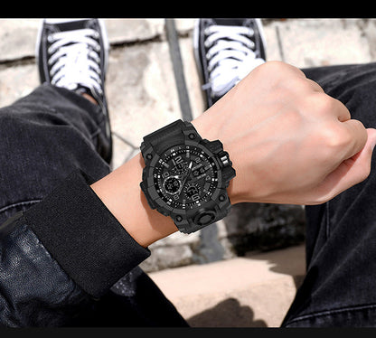 Sanda Hot-Selling Watch Korean Version Student Party Multi-Functional Waterproof Alarm Clock Electronic Watch Cool Dual Display Luminous Sports Watch