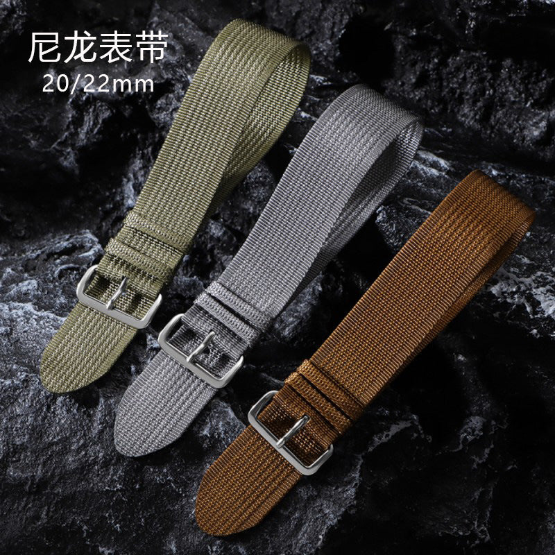 New thin NATO nylon strap fits Huawei Seiko No.5 water ghost a canvas watch strap 20/22mm
