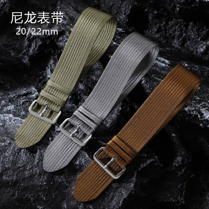 New thin NATO nylon strap fits Huawei Seiko No.5 water ghost a canvas watch strap 20/22mm