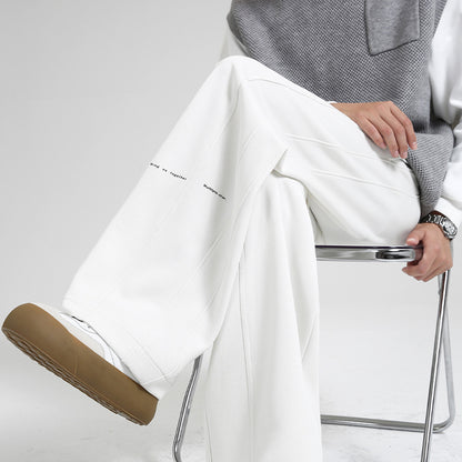 Fall/Winter Machete Pants Men's New Fashionable Brand Loose Wide-leg Sports Pants Sweatshirt Pants Dipper Straight Pants fleece-lined Casual Pants