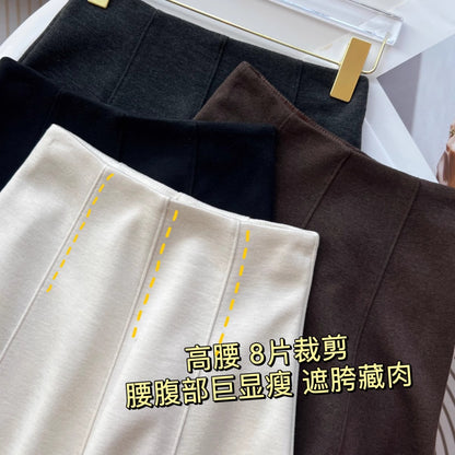fleece-lined Thickened Acetic Acid Wool Skirt Women's Autumn and Winter High Waist All-match Mid-length A- line Umbrella Skirt Slimming