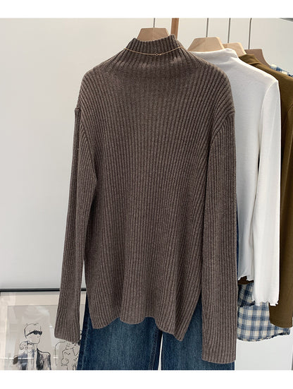2024 Half-high Collar Western-style High-end Knitted Base Shirt Women's Autumn and Winter Unique and Beautiful Inner Slim-fit Small Top