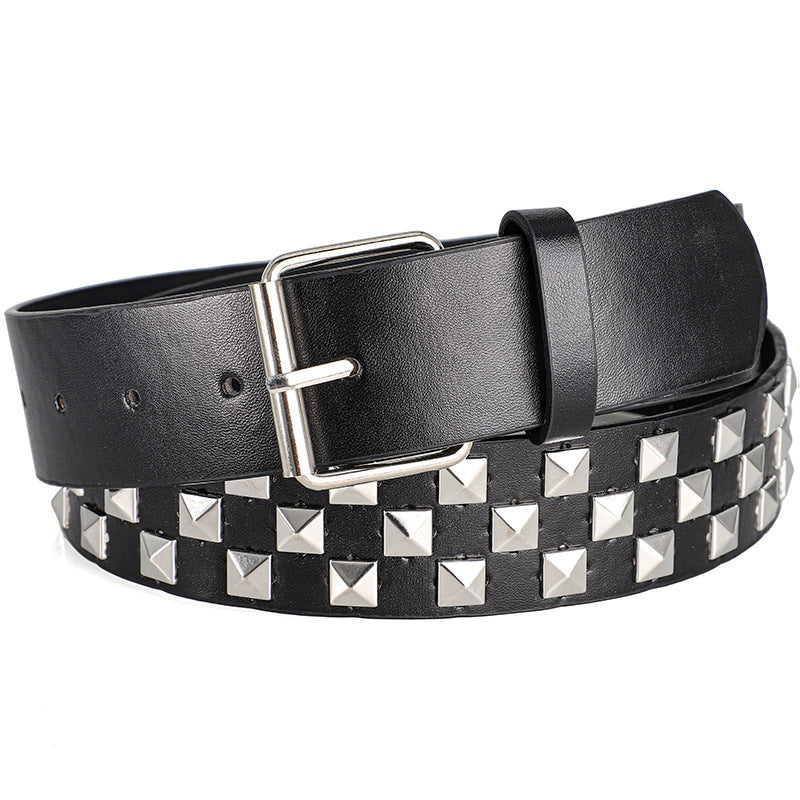 1Pc Fashionable Unisex Rivet Belt Punk HipHop Rock Y2K Style Dopamine Color Handsome Street Casual Daily Wear Belt,For Men Women