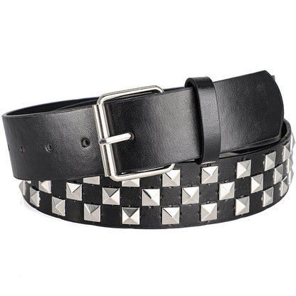 1Pc Fashionable Unisex Rivet Belt Punk HipHop Rock Y2K Style Dopamine Color Handsome Street Casual Daily Wear Belt,For Men Women