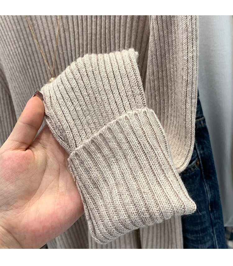 2024 Half-high Collar Western-style High-end Knitted Base Shirt Women's Autumn and Winter Unique and Beautiful Inner Slim-fit Small Top
