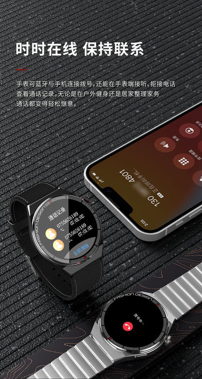Huaqiangbei Gt3/8/C4P Porsche-Style Smart Sports Watch with Heart Rate and Blood Pressure Monitoring, Nfc, Bluetooth Calling
