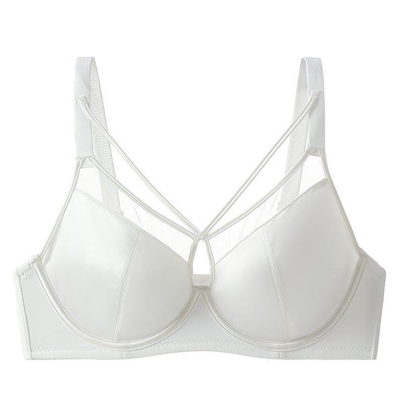 Ultra-thin Large Chest Shiny Red Underwear Women's Sexy Anti-sagging Paramilis Benmingnian Wedding Bride Bra