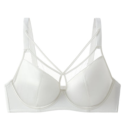 Ultra-thin Large Chest Shiny Red Underwear Women's Sexy Anti-sagging Paramilis Benmingnian Wedding Bride Bra