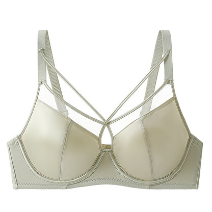 Ultra-thin Large Chest Shiny Red Underwear Women's Sexy Anti-sagging Paramilis Benmingnian Wedding Bride Bra