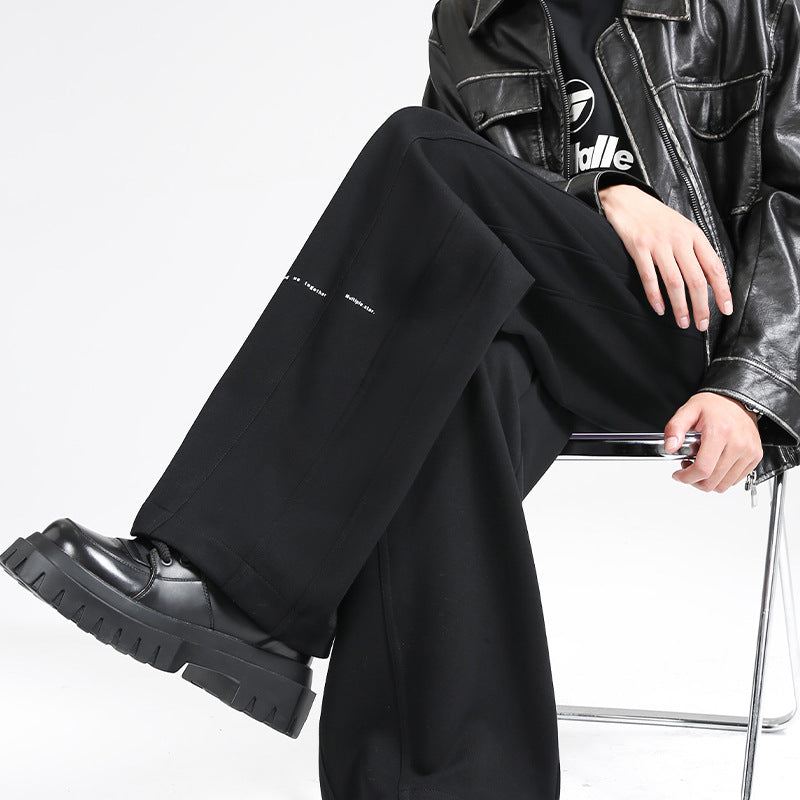 Fall/Winter Machete Pants Men's New Fashionable Brand Loose Wide-leg Sports Pants Sweatshirt Pants Dipper Straight Pants fleece-lined Casual Pants