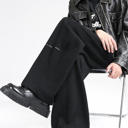 Fall/Winter Machete Pants Men's New Fashionable Brand Loose Wide-leg Sports Pants Sweatshirt Pants Dipper Straight Pants fleece-lined Casual Pants