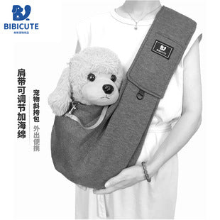 in stock new polyester pet diagonal bag with pocket capacity of 15kg inside out diagonal dog cat bag