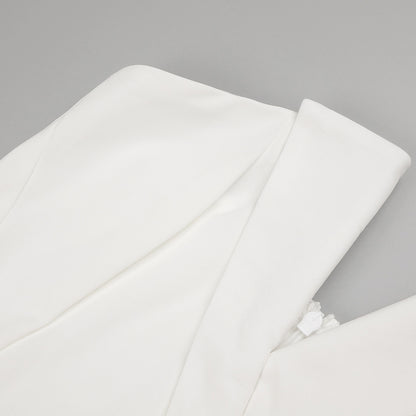 In Stock | White Bubble Bead Jumpsuit, Fashionable Casual Two-Piece Set, High-End European and American Women's Clothing, European and American Style.