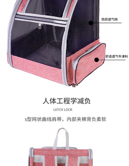 Cat Carrier for Spring and Summer, Large Capacity Pet Carrier for Carrying on the Back, Portable Handbag, Foldable Dog Carrier, Breathable for Dogs