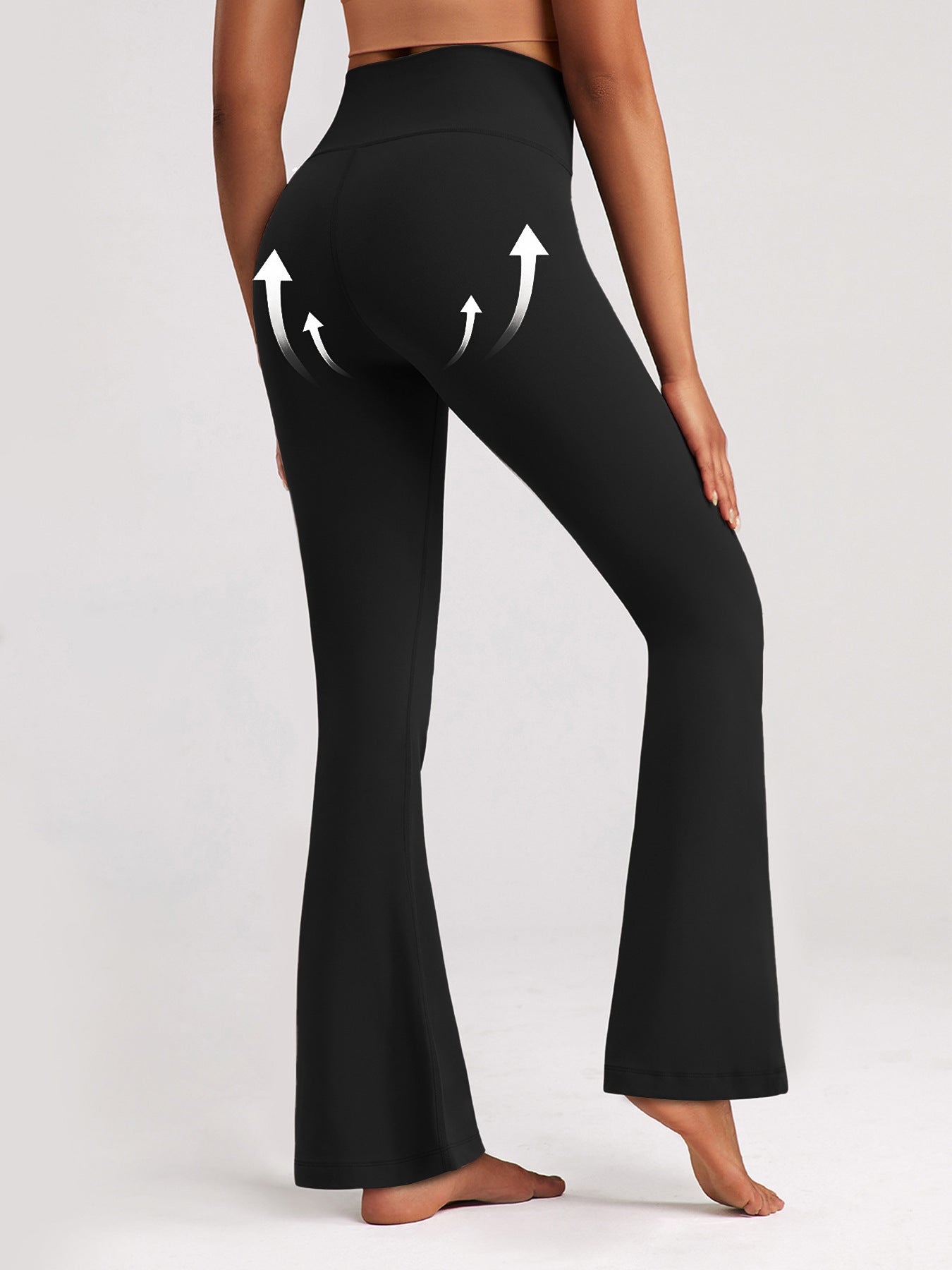 in stock High Waist Micro Yoga Pants Slimming Hip-lifting Dance Pilates Tight Pants Quick-drying Sports Fitness Horned Pants