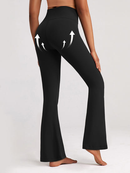 in stock High Waist Micro Yoga Pants Slimming Hip-lifting Dance Pilates Tight Pants Quick-drying Sports Fitness Horned Pants
