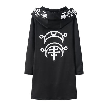 Fashion Trend Ladies Punk Moon Pattern Printing Long-sleeved Cardigan Sweater Long Style