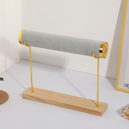 Creative Solid Wood Suede Watch Bracelet Display Rack Hair Ring Bracelet Storage Rack Counter Stepped Jewelry Jewelry Rack