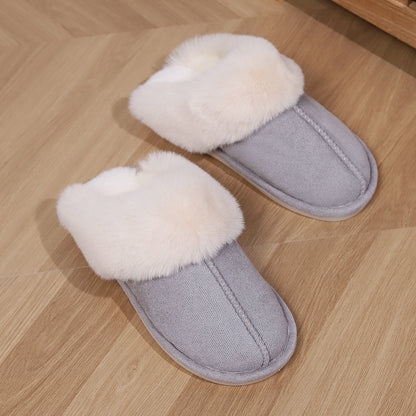 Shevalues Fashion Fur Slippers Women Fluffy Winter House Shoes Memory Foam Fuzzy Slippers Short Plush Slipper Indoor And Outdoor