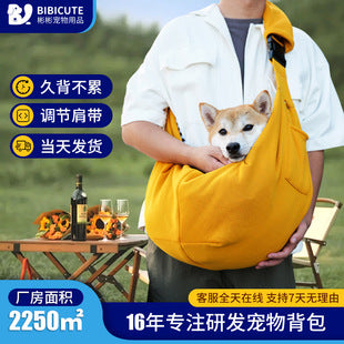 in stock new polyester pet diagonal bag with pocket capacity of 15kg inside out diagonal dog cat bag