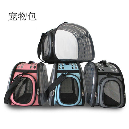 Cross-Border Direct Supply Amazon Pet Bag Portable Transparent Cat and Dog Backpack Foldable Breathable Portable Cat Bag