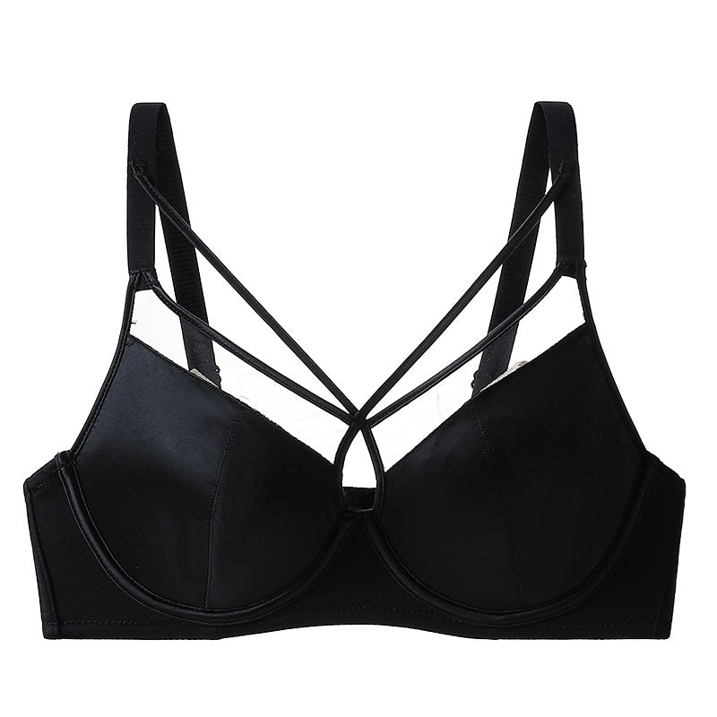 Ultra-thin Large Chest Shiny Red Underwear Women's Sexy Anti-sagging Paramilis Benmingnian Wedding Bride Bra