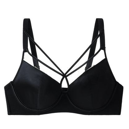 Ultra-thin Large Chest Shiny Red Underwear Women's Sexy Anti-sagging Paramilis Benmingnian Wedding Bride Bra