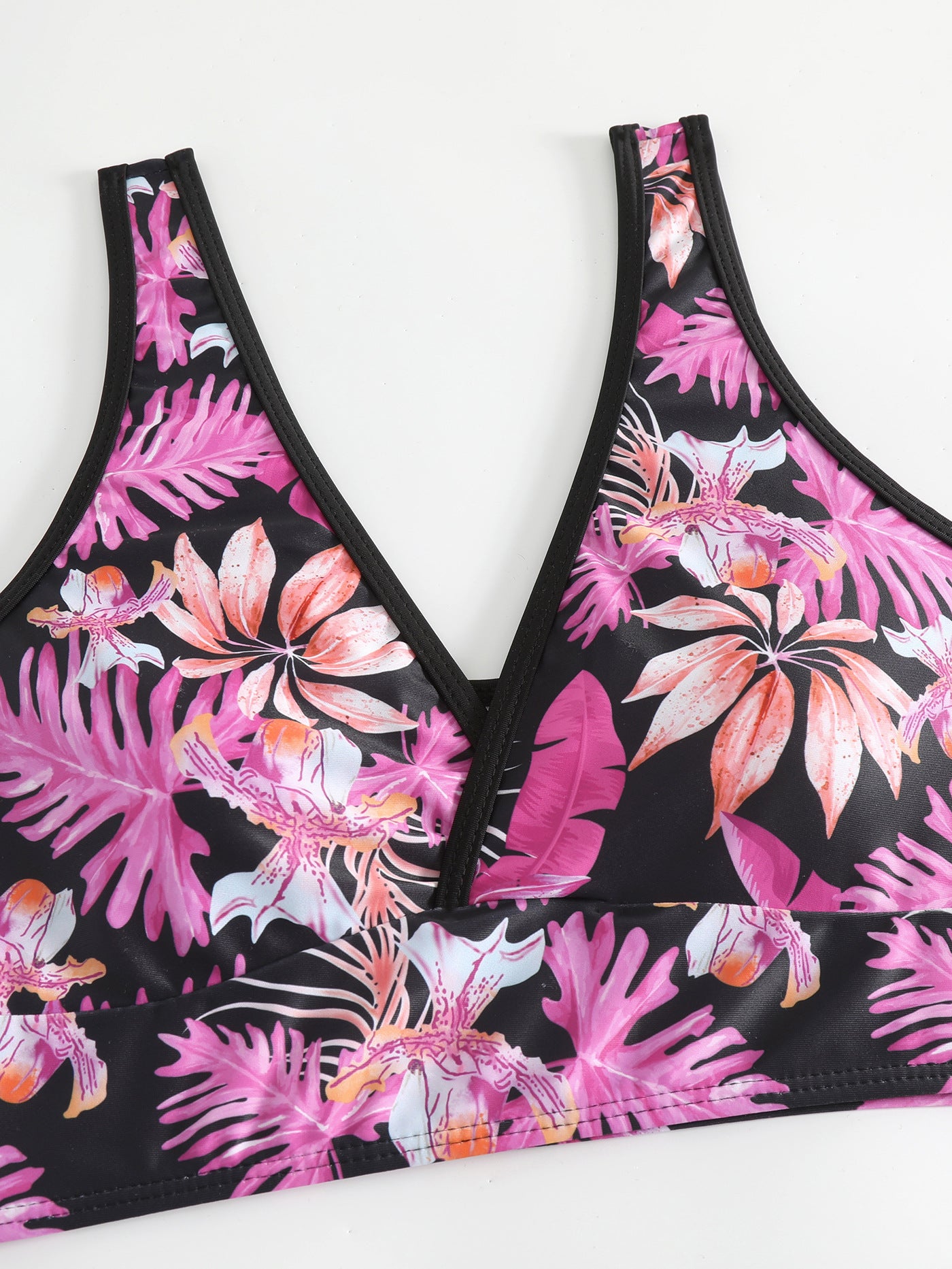 2024 New Cross-border Foreign Trade European and American Bikini Swimsuit Women's Split Two-piece Soft Cup High Waist Printed Swimsuit