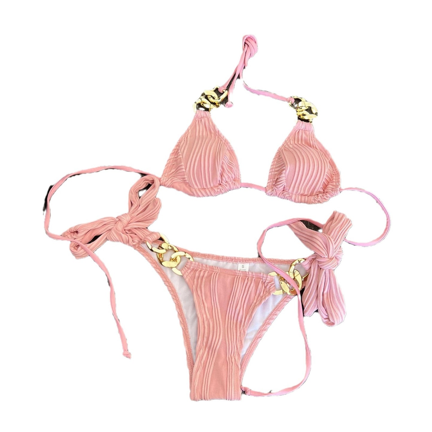 2025 European and American Sexy New Split Swimsuit Chain Bikini Swimsuit Bikini Cross-Border Export Amazon