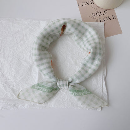 Upgraded Japanese cotton and linen square scarf 58x58 breathable all-match pastoral style floral photo matching scarf headscarf for women