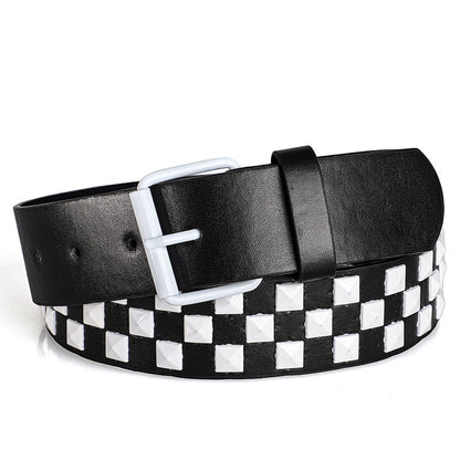 1Pc Fashionable Unisex Rivet Belt Punk HipHop Rock Y2K Style Dopamine Color Handsome Street Casual Daily Wear Belt,For Men Women