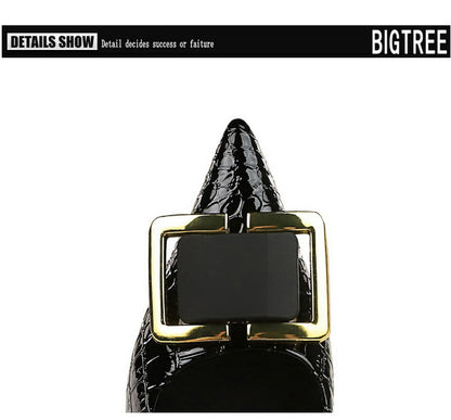 BIGTREE Shoes Women 10 Cm Metal Belt Buckle Ladies Pumps Women Luxury Banquet Shoes Stilettos High Heels Women Sexy Party Shoes