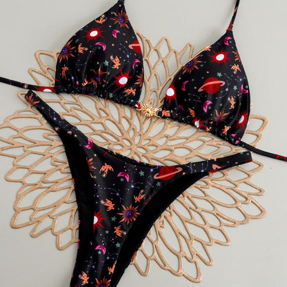 2025 European and American New Cross-Border Amazon Split Bikini Sexy Brazilian Bikini Export Beach Swimsuit